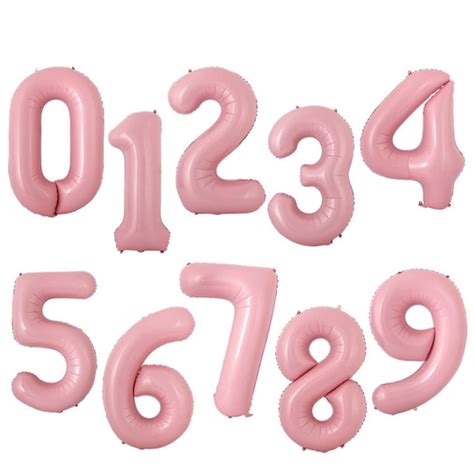 Pastel Pink Number Balloons Baby Pink Number Balloons Age Balloons ...