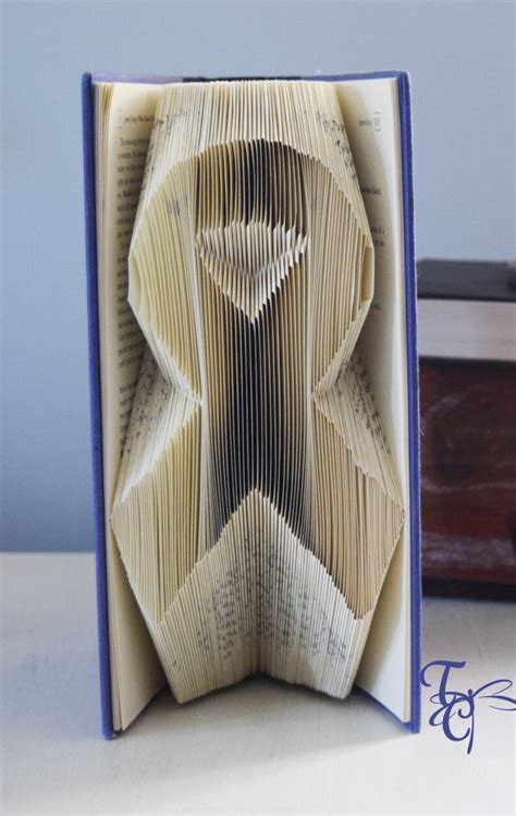 Folded Book Art Awareness Ribbon Book Sculpture Unique Christmas Birthday Cancer Awareness ...