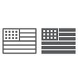 American Flag Line And Glyph Icon Usa National Vector Image