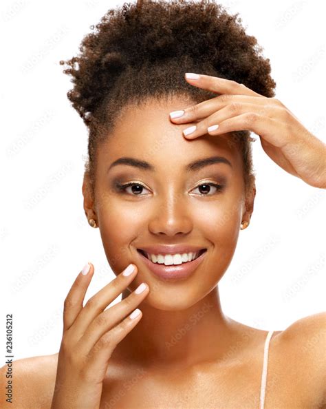 Lovely Young Girl Touching Her Face Photo Of Young African American