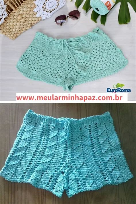 4 Shorts De Crochê Fáceis Com Gráfico Perfeitos Para A Praia E O Verão