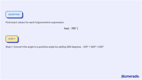 ⏩solvedfind Exact Values For Each Trigonometric Expression Numerade