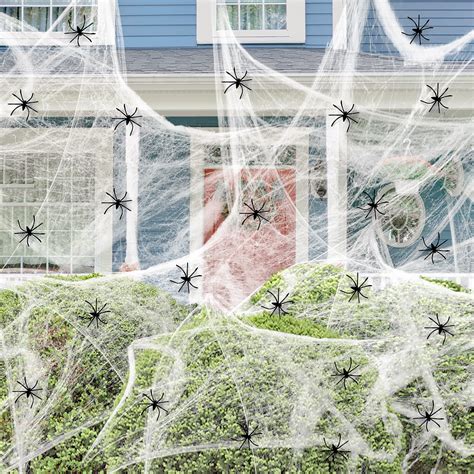 Amazon 900 Sqft Spider Webs Halloween Decorations With 100 Fake