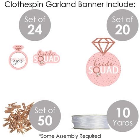 Big Dot Of Happiness Bride Squad Rose Gold Party Diy Decor Clothespin Garland Banner 44 Pc 44