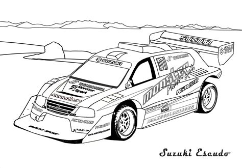 Coloriage Voiture De Course Transport Dessin Colorier