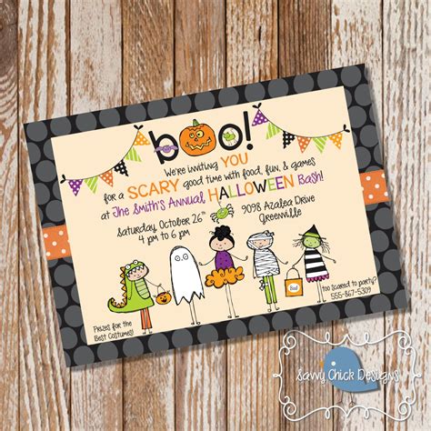 DIY Halloween Party Invitations Cute Costume Party | Etsy