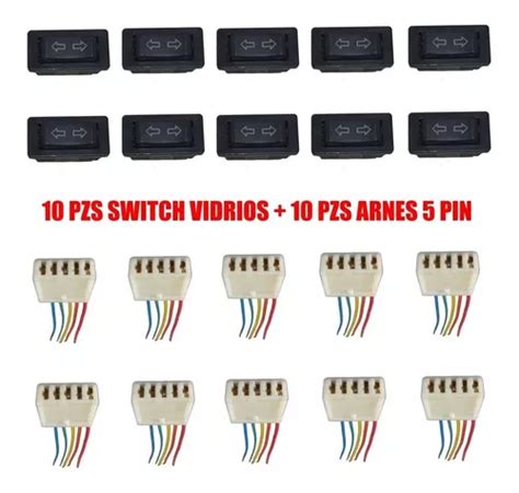 Switch Tecla Vidrios Seguros Arnes Soquet 5 Pin Paquete Envío gratis