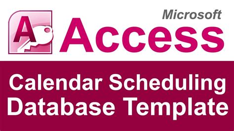 Microsoft Access Calendar Scheduling Database Template Youtube