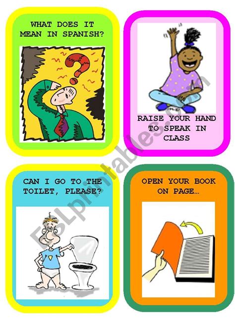 Classroom Language Flashcards Set 1 Esl Worksheet By Urpillay