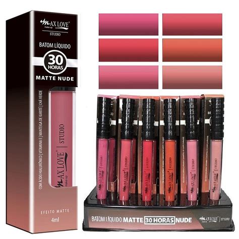 Max Love Batom Matte Nudes 30 Horas 656 A 661 Box C 48 Und