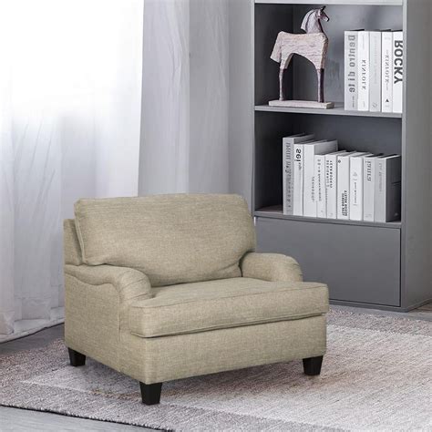 Benjara Beige Fabric Arm Chair With Wooden Frame Bm The Home Depot