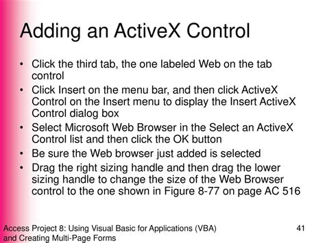 Access Project 8 Using Visual Basic For Applications Vba And Creating