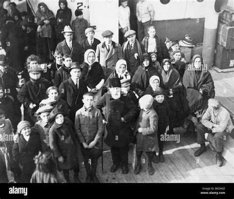 Jun 20, 1924; New York, NY, USA; Immigrants eagerly waiting admission ...