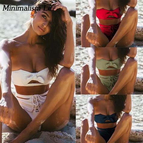 Minimalism Le 2018 Bandage Sexy Solid Swimwear Bandage Bikini Sets