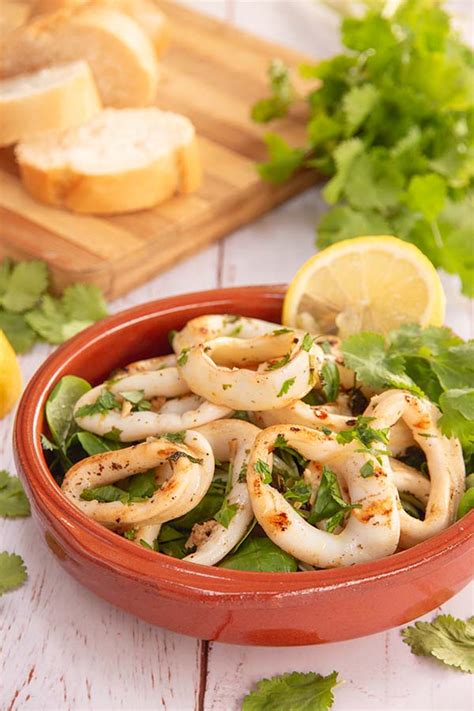 Grilled Calamari With Lemon And Cilantro The Tasty Chilli