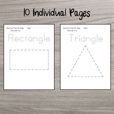 10 Printable Trace The Shape Worksheets Preschool Basic Shape Recognition Learning Shapes