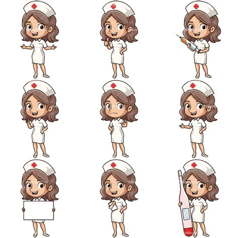 Cartoon Nurse Clipart Vector Collection Friendlystock