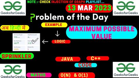 Maximum Possible Value Maths Sprinklr Gfg Potd Java Code