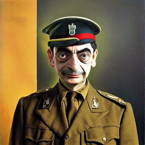 Krea Ai A Portrait Of Mr Bean Depicted As A Soldier In Wo