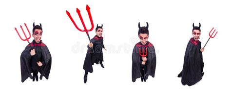 Man in Devil Costume in Halloween Concept Stock Photo - Image of devil ...