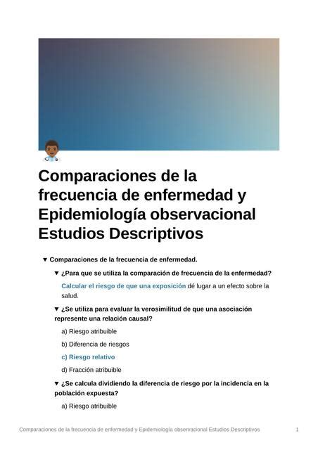 Comparaciones De La Frecuencia De Enfermedad Y Epidemiologia ESPM