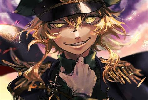 Tanya Degurechaff Youjo Senki Mirando Al Espectador Ojos Amarillos