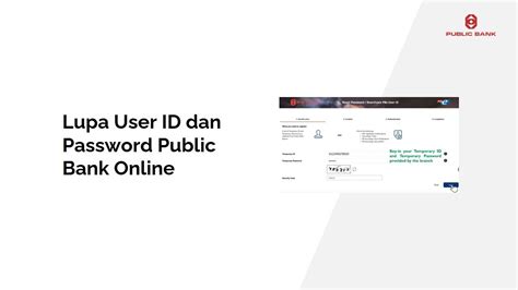 Lupa User Id Dan Password Public Bank Online Youtube