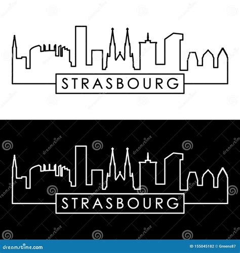 Strasbourg City Skyline Linear Style Stock Vector Illustration Of