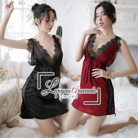 Jual Set Lingerie G String Seksi Model V Neck Lace Cross Back String Hitam Jakarta Utara