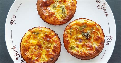 Recette Mini Quiches Sans P Te Aux Poivrons Miettes De Jambon Et