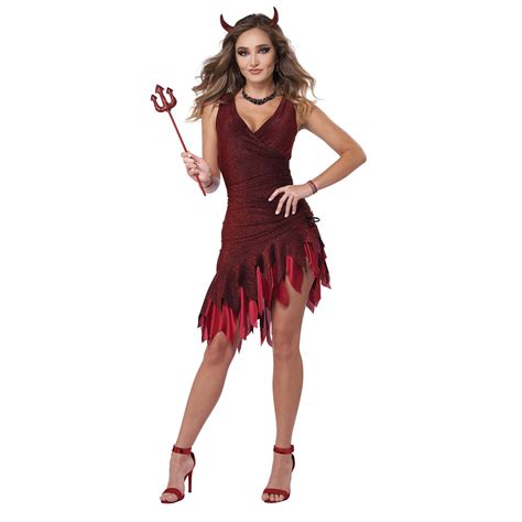 Red Hot Sizzling Devil Costume For Adults Red Dress Party Expert