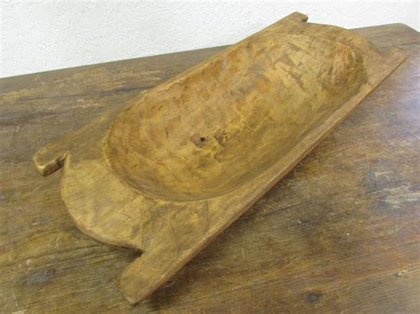 Eurostyle Deep Trencher Rustic Wooden Dough Bowl With Handles Etsy