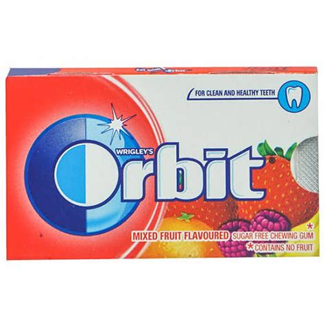 Wrigley S Orbit Mixed Fruit Flavoured Sugar Free Chewing Gum