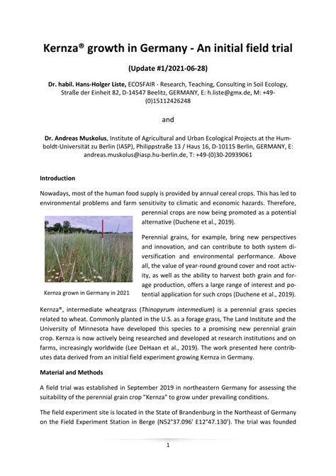 Pdf Growth Of Kernza Intermediate Wheatgrass Thinopyrum