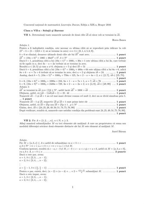 Pdf Concursul National De Matematic A Laurentiu Duican Solut