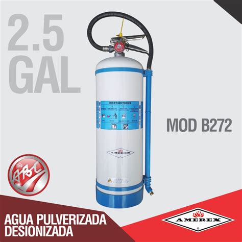 Extintor Amerex De Agua Pulverizada 2 5 Galones Modelo B272 El