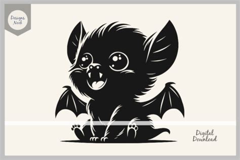 Baby Bat SVG, Baby Bat Silhouette Graphic by DESIGNS NOOK · Creative ...