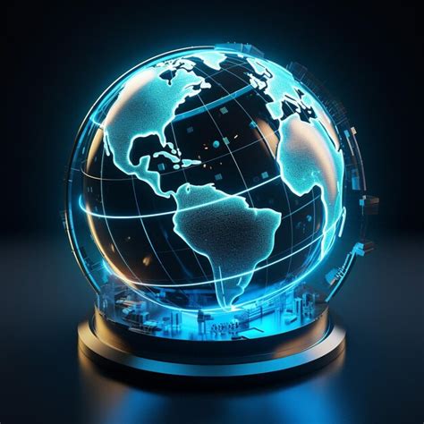 Premium Photo 3D Hologram Of A Earth Globe Ai Generated