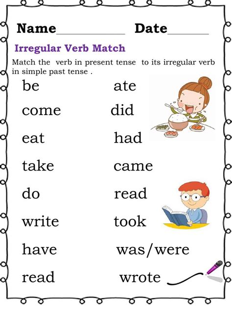 Irregular Verbs Online Exercise For Elementary Live Worksheets