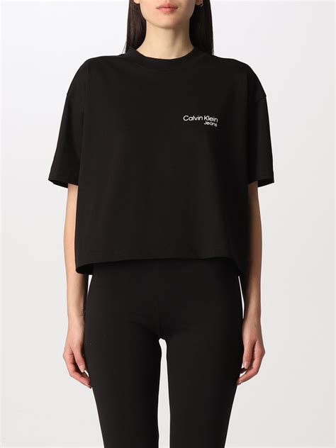 Calvin Klein Jeans T Shirt T Shirt Cropped In Cotone T Shirt Calvin Klein Jeans Donna