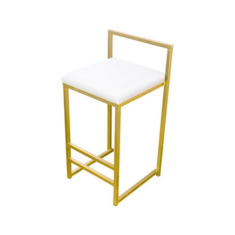 Minimalist Bar Stool | Bended Iron Rods with Velvet Cover | Gold Frame ...