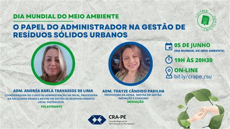 Cra Pe Promove Palestra Em Comemoração Ao Dia Mundial Do Meio Ambiente