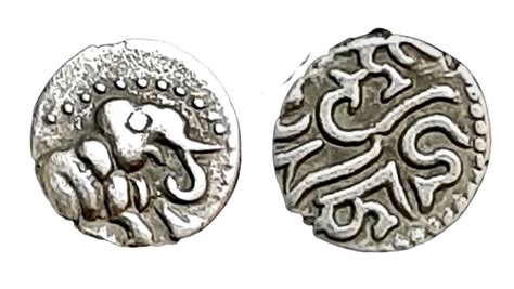 Silver Damma Or Drachm Coin Of Chalukya Dynasty Which Ruled Parts Of