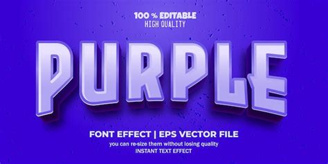 Style Violet D Effet De Texte Modifiable Vecteur Premium