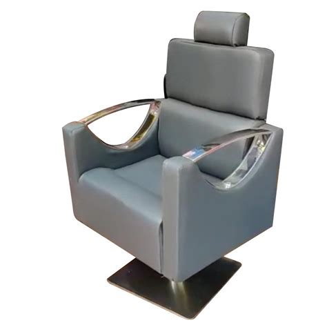 Grey Ss And Leather Salon Hydraulic Chair For Beauty Parlour With