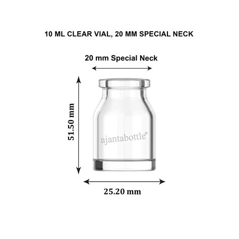 10 Ml Clear Glass Vials 20 Mm Special Neck Ajanta Bottle Pvt Ltd