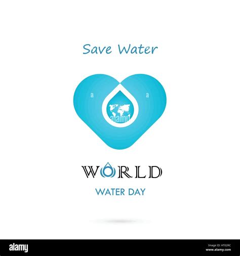 Water Drop With World Icon Vector Logo Design Template World Water Day