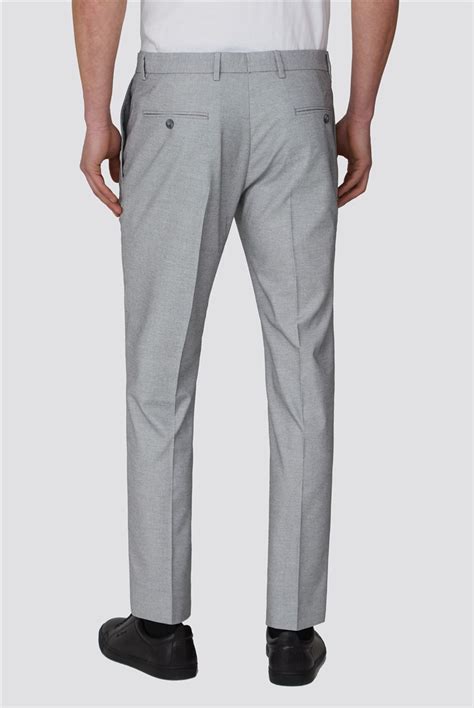 Branded Grey Slim Cropped Formal Trousers Suitdirect Co Uk