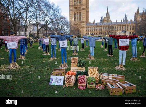 London Uk Jan Dozens Of Scarecrows Are Protesting Outside