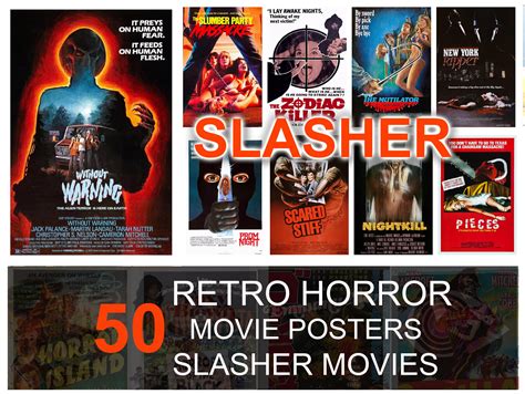 Horror Movie Poster Slasher Splatter Retro Movie Poster Vintage B